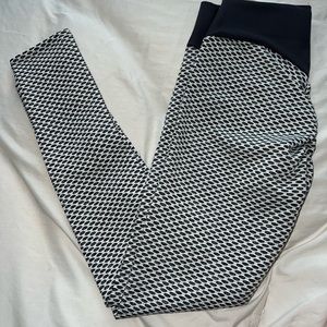 White and Gray Fishnet Leggings